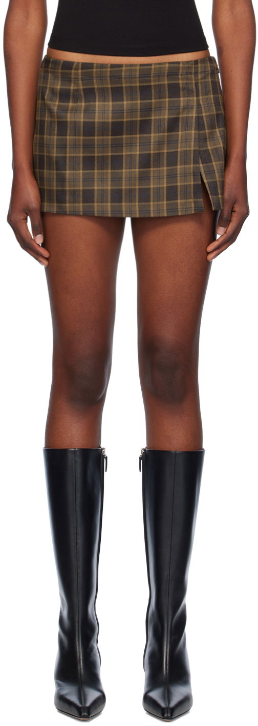 Nederdel Miaou Miaou Micro Plaid Miniskirt Brun | 4012PLBPLB