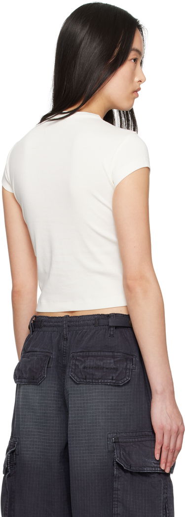 Crop top Alexander Wang Alexander Wang.t Distressed Logo T-Shirt Hvid | 4CC2251824, 2