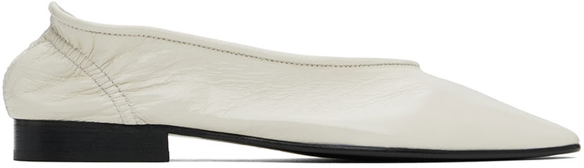 Sneakers og sko BY FAR BY FAR Carré Leather Ballerina Flats Hvid | MWFHC055LL002WH020PL