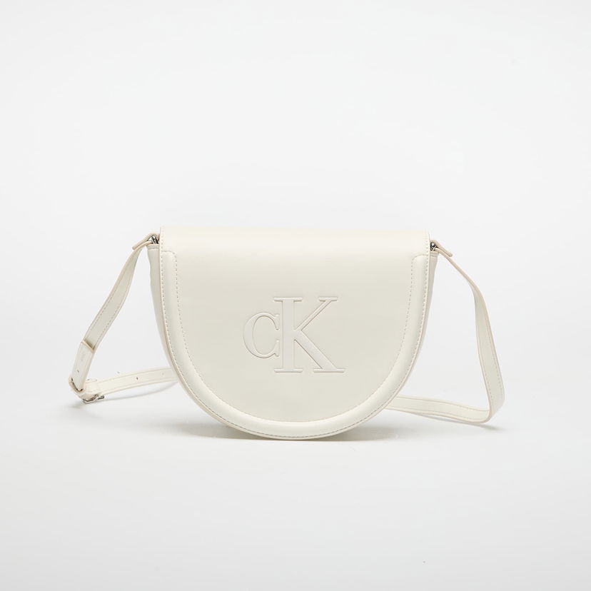Skuldertaske CALVIN KLEIN Calvin Klein Bold Ck Saddle Crossbody Bag Hvid | LV04F3221G FUP