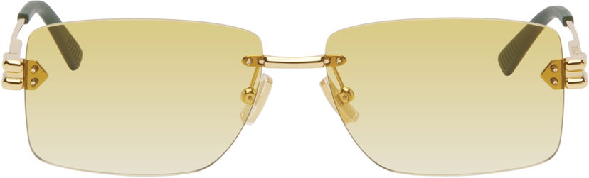 Solbriller Bottega Veneta Bottega Veneta Lock Rectangular Sunglasses Gul | BV1126S-006