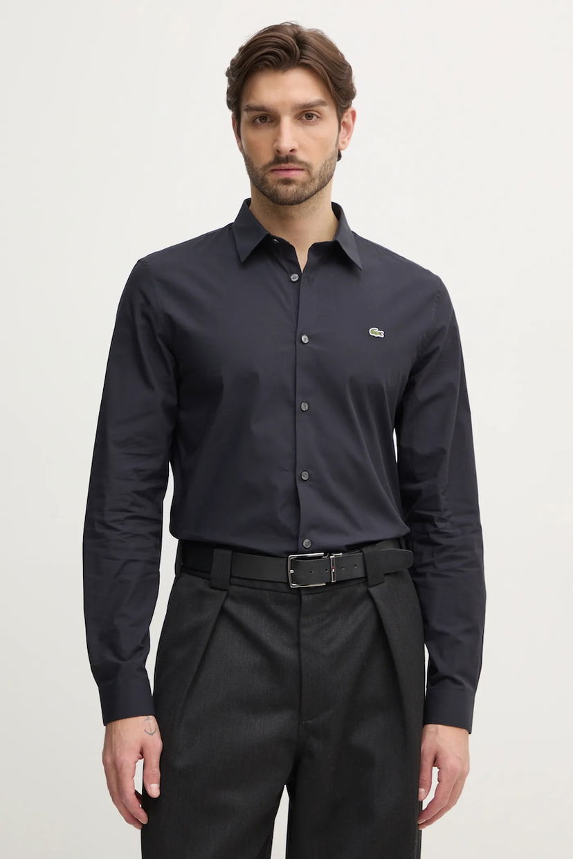 Skjorte Lacoste Lacoste Slim Fit Dress Shirt Sort | CH5620