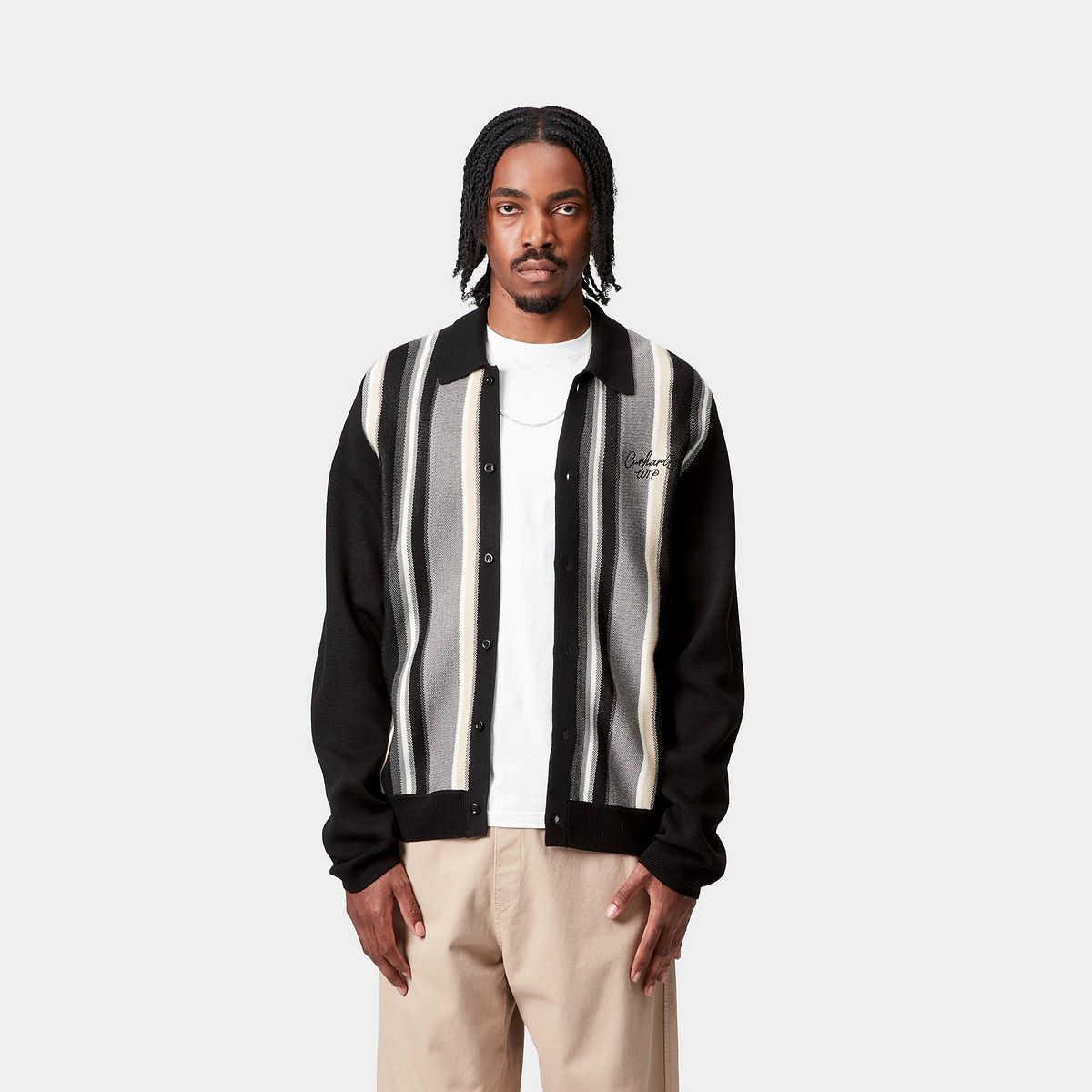 Sweater Carhartt WIP Carhartt WIP Bainter Stripe Cardigan Sort | I035397_9, 0