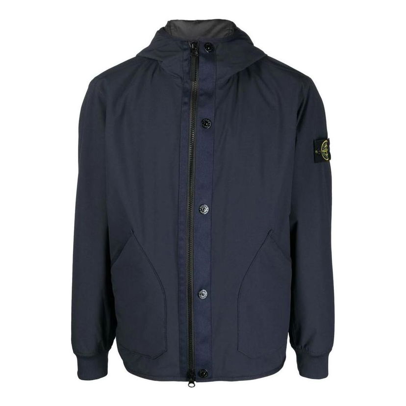 Vindjakke Stone Island Stone Island Logo-Appliquéd Hooded Jacket Blå | 791541027-V0020