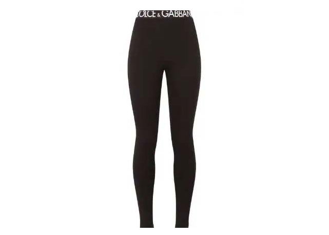 Bukser Dolce & Gabbana Stretch Fit Logo Waistband Pants Black Sort | FTB5TTFUEEY