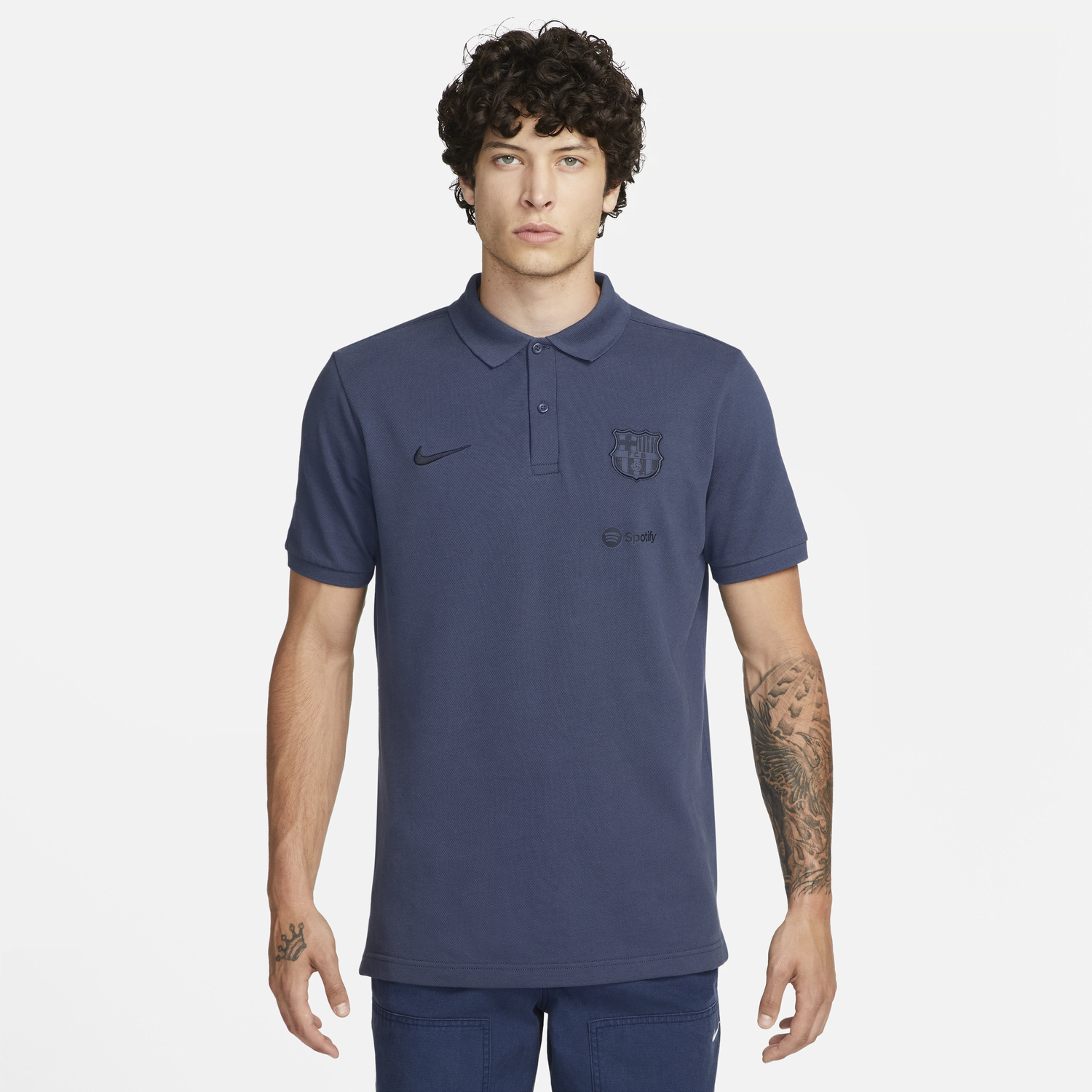 Polo skjorte Nike F.C.Barcelon Third Football Polo Shirt Mørkeblå | DX8782-437, 0