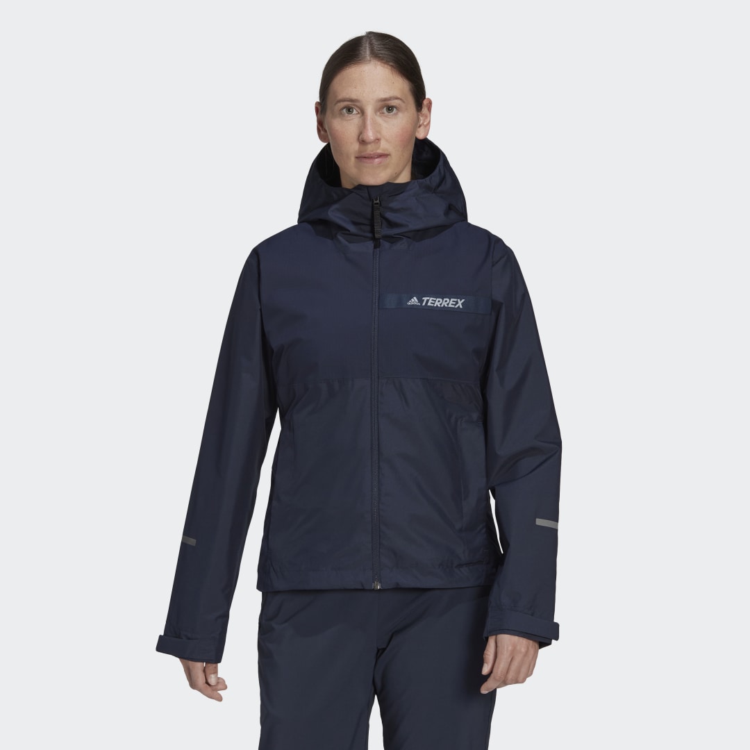 Vindjakke adidas Performance Terrex Multi RAIN.RDY 2-Layer Rain Jacket Mørkeblå | HF0826, 1