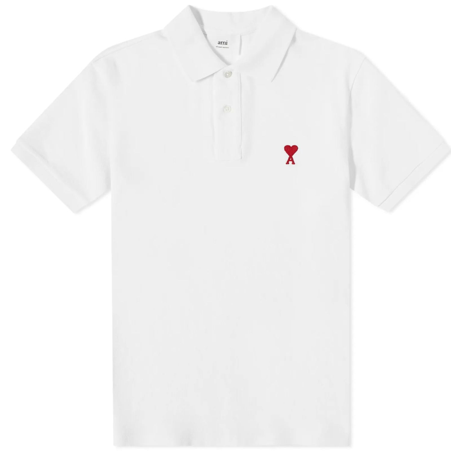 Polo skjorte AMI Small A Heart Polo Tee Hvid | BFUPL001-760-100, 0