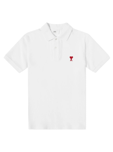 Polo skjorte AMI Small A Heart Polo Tee Hvid | BFUPL001-760-100