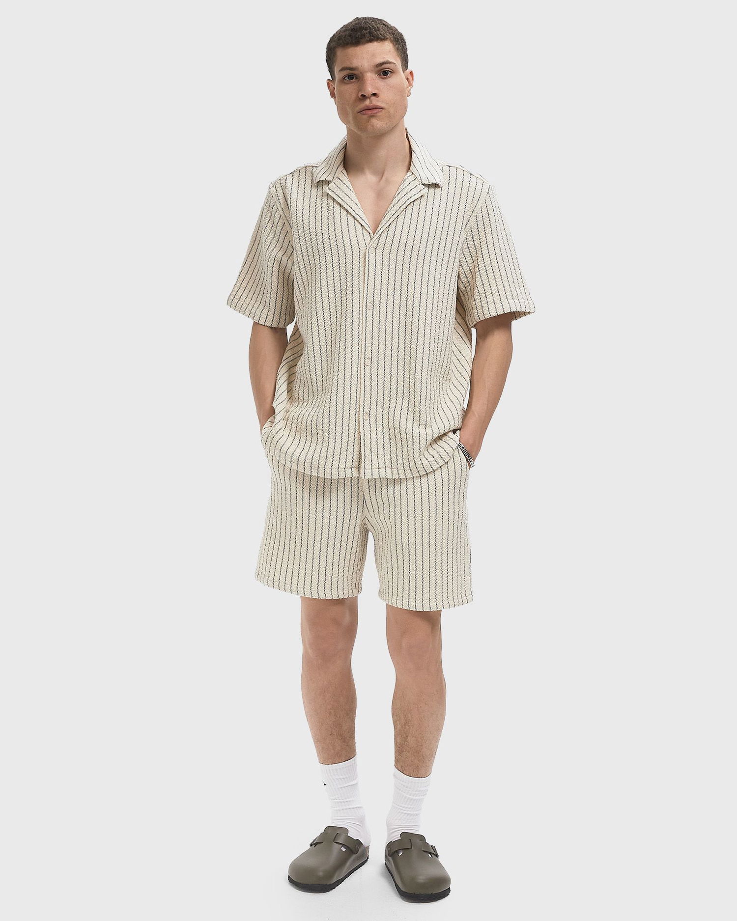 Skjorte Les Deux Lesley Structured Short Sleeve Shirt Hvid | 1000117-215, 1