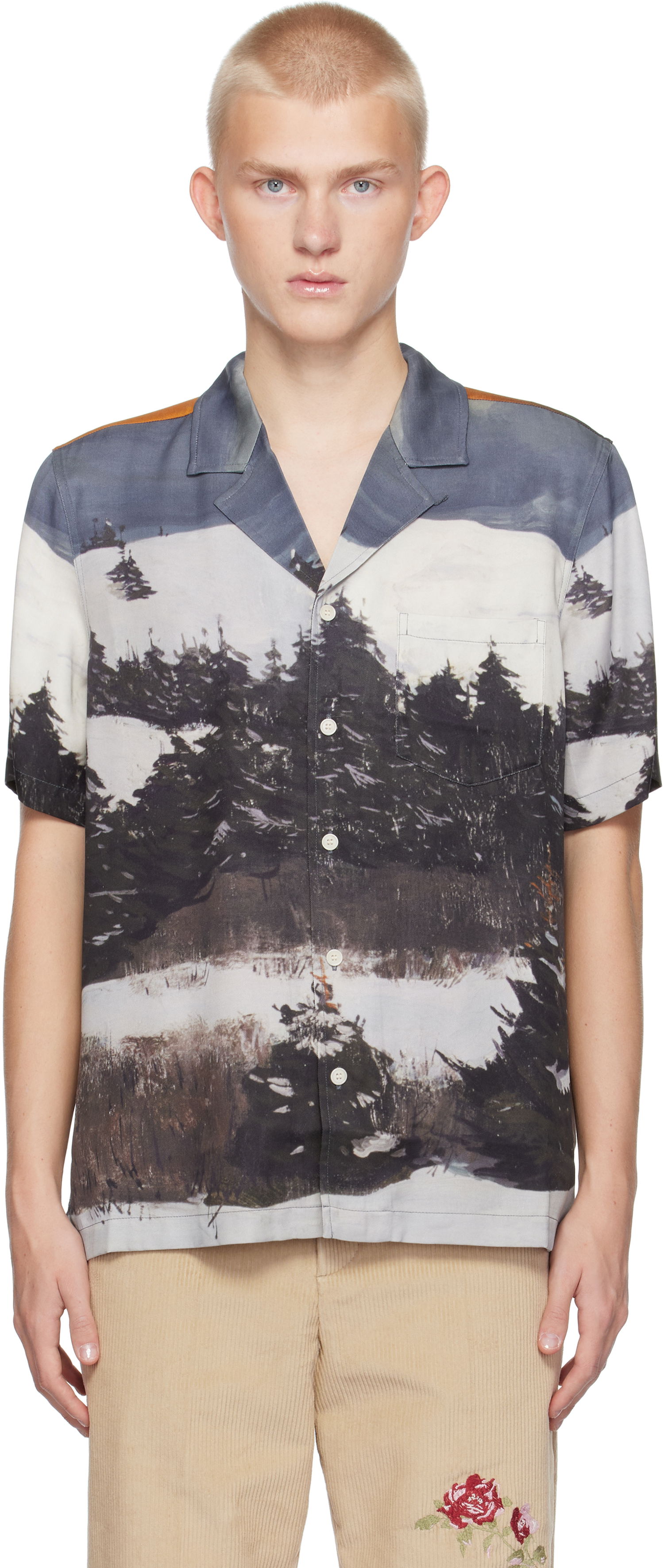Skjorte Soulland Orson Printed Shirt Blå | 42045-1286, 0