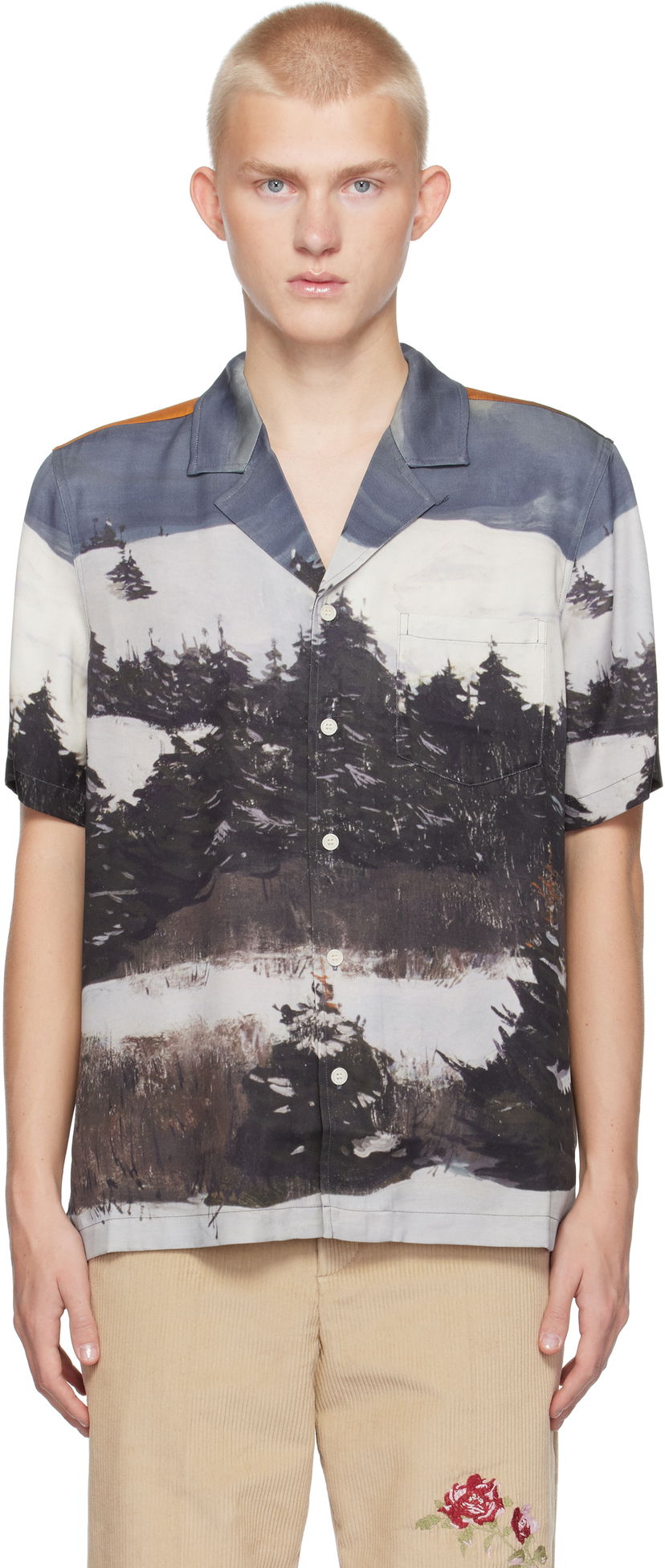 Skjorte Soulland Orson Printed Shirt Blå | 42045-1286