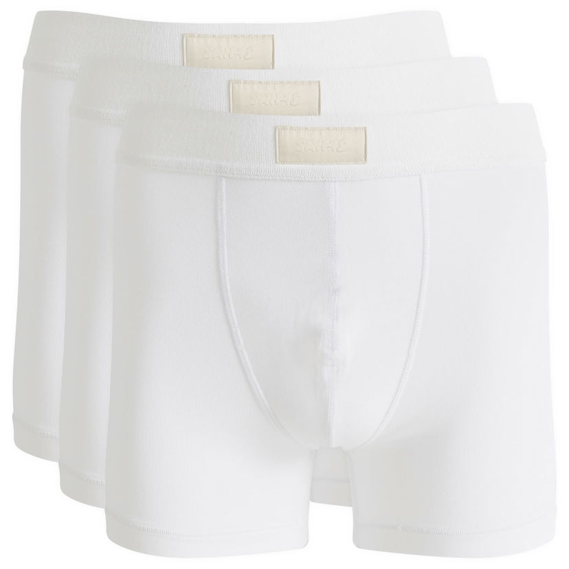 Boksere SKIMS SKIMS Men's 3" Cotton Boxer Briefs - 3-Pack Hvid | BO-BBR-5634M-CH
