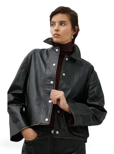 Jakke Samsoe Samsoe Lyla Leather Jacket Sort | F22400117