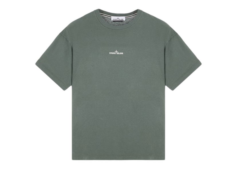 T-shirt Stone Island Short Sleeve 'Scratched Paint One' T-Shirt Musk Green Grå | 80152RC89 - V0059