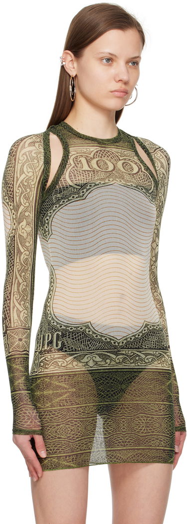 Kjole Jean Paul Gaultier Jean Paul Gaultier 'The Cartouche' Mesh Tunic Grøn | 24/25-F-TO126-T515-400300156, 1