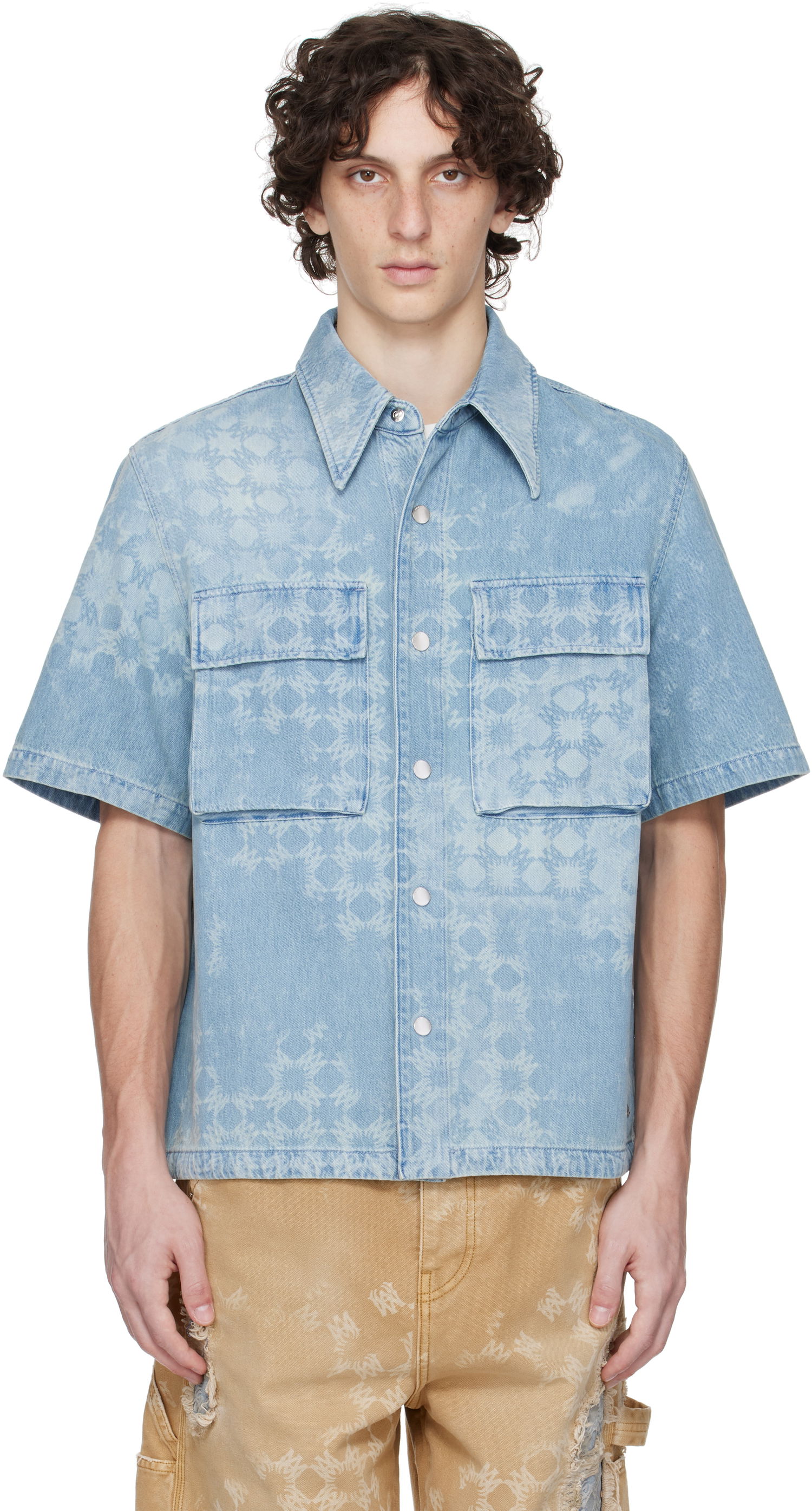 Skjorte AMIRI AMIRI MA Quad Denim Shirt Blå | AMDNIR1040, 0