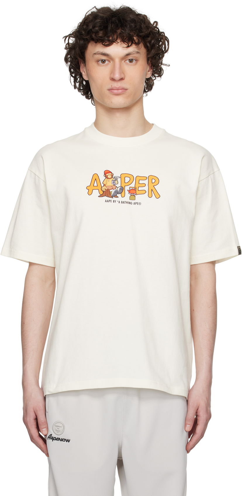 T-shirt AAPE by A Bathing Ape AAPE by A Bathing Ape AAPER Graphic T-Shirt Hvid | AAPTEM1616XXNIVX