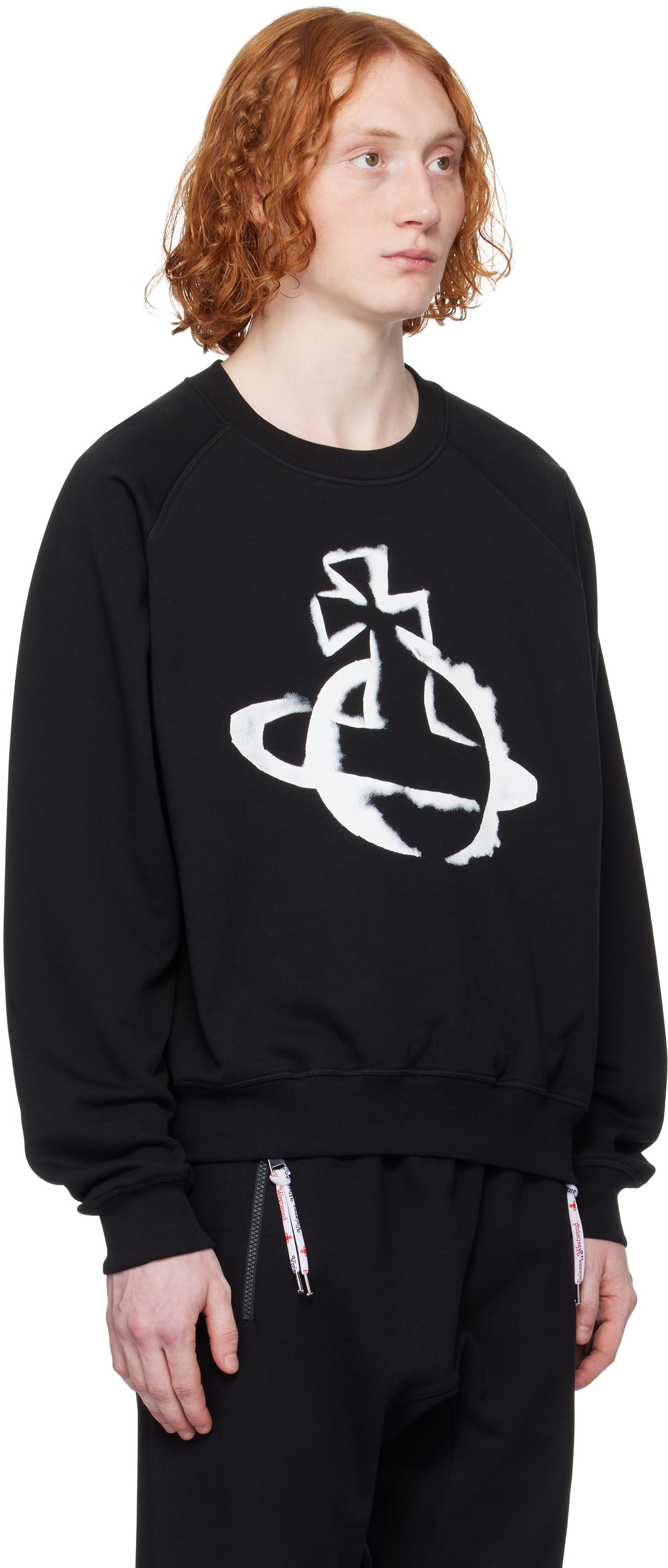 Sweater Vivienne Westwood Vivienne Westwood Stencil Orb Raglan Sweatshirt Sort | 3I01000Z-J006O-, 1