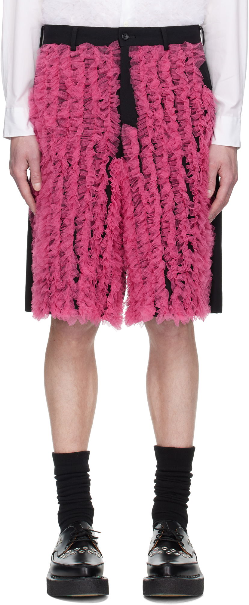 Shorts Comme des Garçons Comme des Garçons Homme Plus Gabardine and Tulle Shorts Sort | PO-P063-051