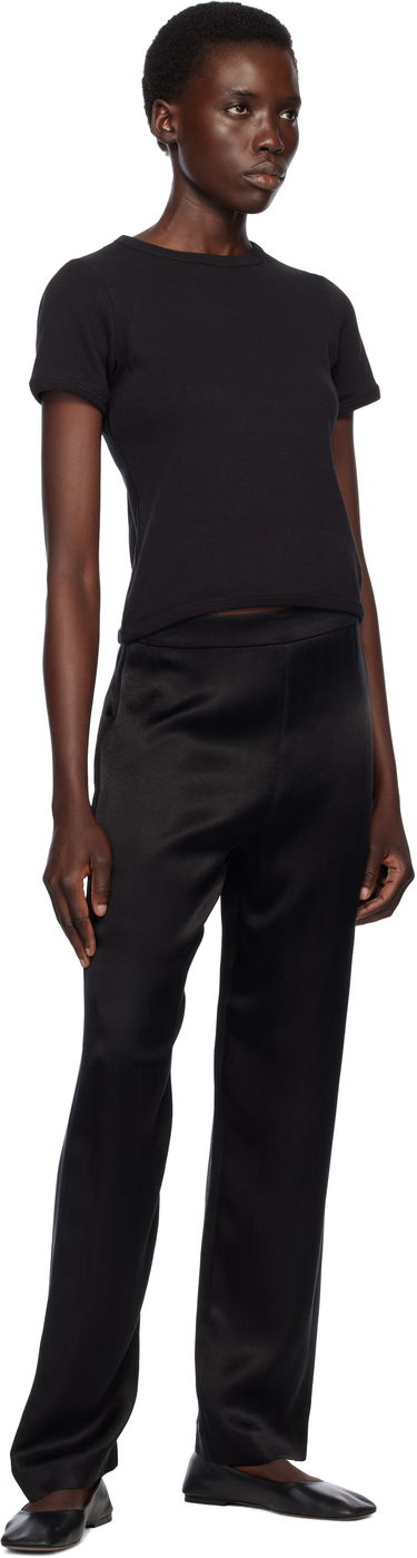 T-shirt The Row The Row Torya Fitted Ribbed T-Shirt Sort | 9062-K660, 3
