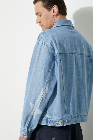 Jakke BAPE A Bathing Ape Metal Logo Pin Oversize Denim Jacket Blå | 1J80140056, 4