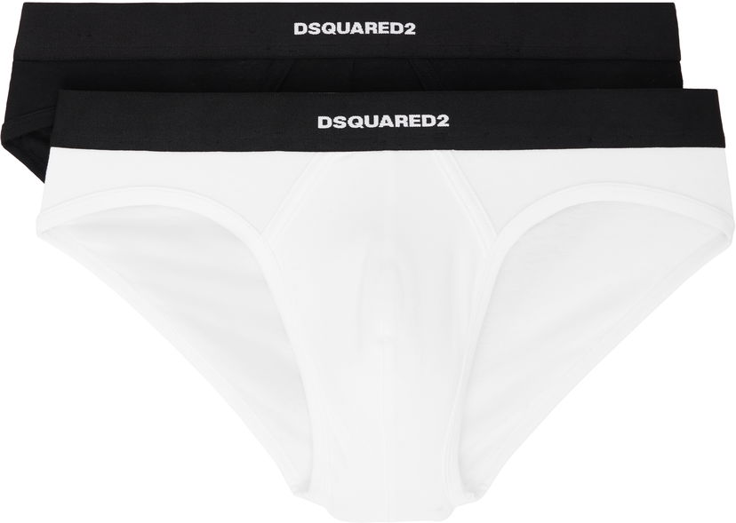 Trusser DSQUARED2 Dsquared2 Two-Pack Stretch Cotton Briefs Hvid | DCX200070