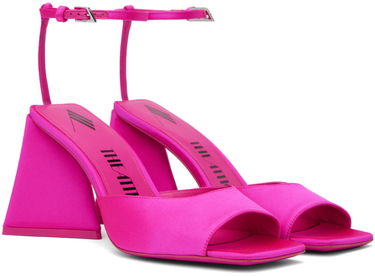 Sokker The Attico Attico Piper Satin Heeled Sandals Lyserød | 236WS599 V007, 3