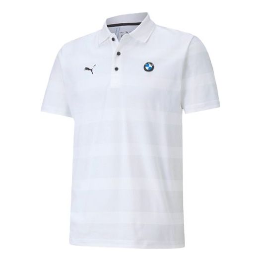 Polo skjorte Puma BMW Motorsport Striped Polo Hvid | 598005-02