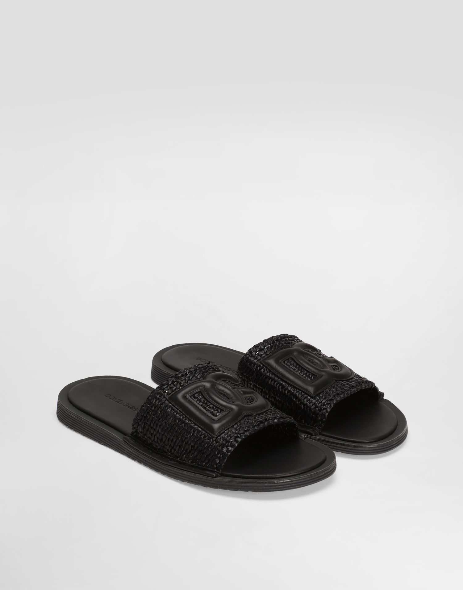Tilbehør Dolce & Gabbana Dolce & Gabbana Raffia Crochet Slippers Sort | A80519A9Q988B956, 1