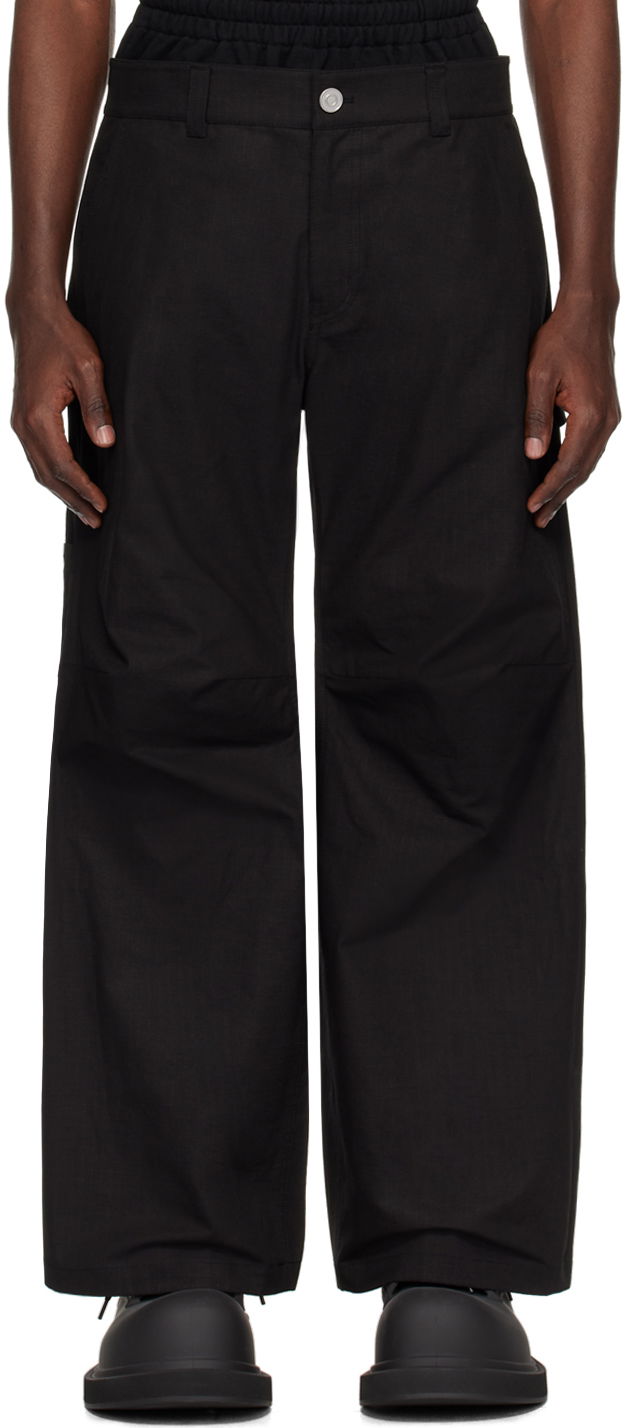 Cargo bukser We11done Layered Trousers Sort | WD-PT1-24-318-M-BK