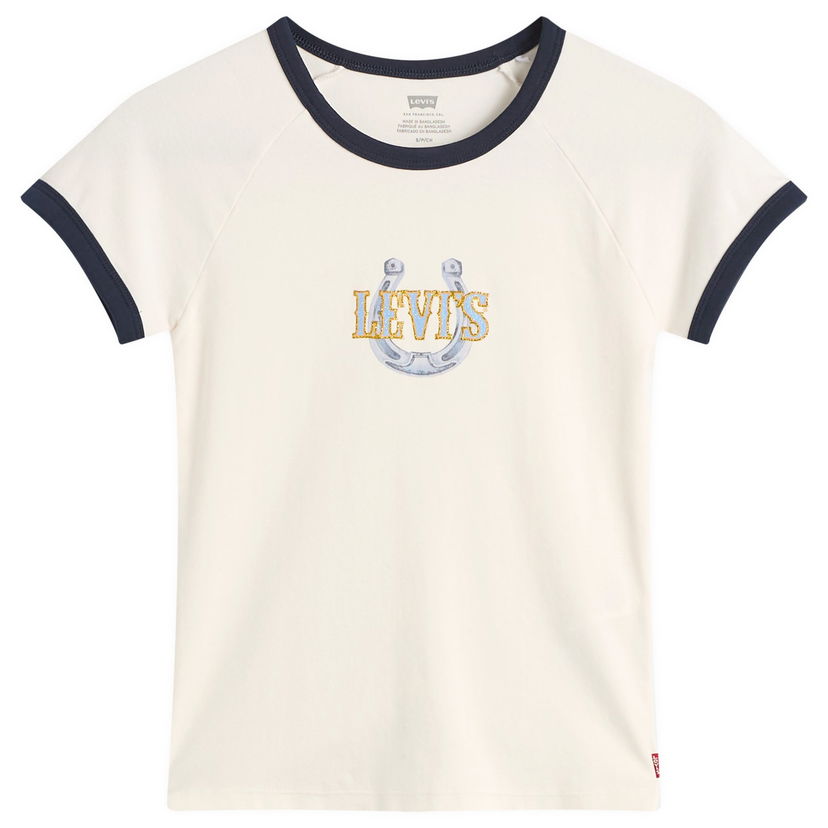 T-shirt Levi's Women's Horseshoe Raglan T-Shirt Hvid | 003R2-0005