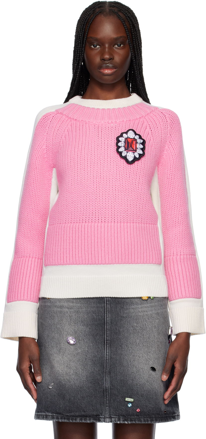 Sweater Marc Jacobs Marc Jacobs Trompe L'oeil Knit Sweater Lyserød | 2S5RTP002K25