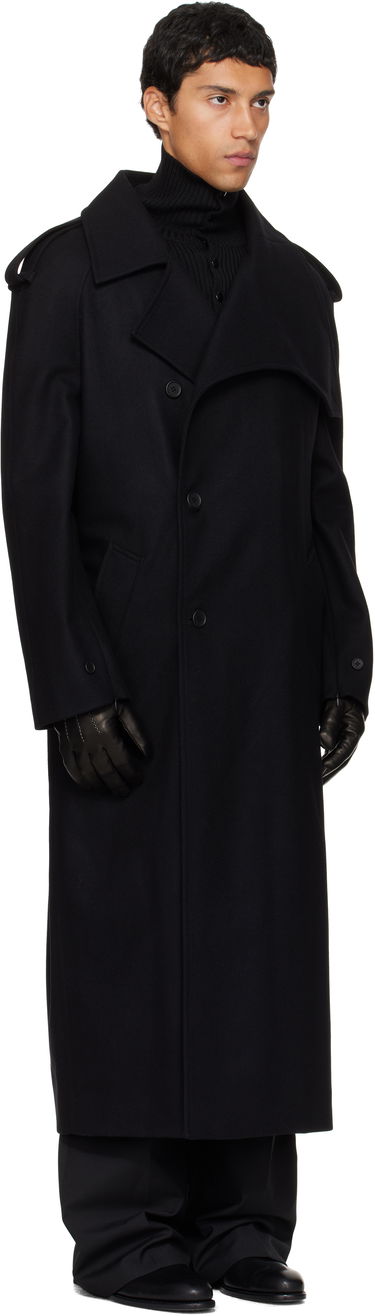 Trenchcoat Courrèges Courrèges Oblique Wool Trench Coat Sort | 325CMA236WO0036, 4