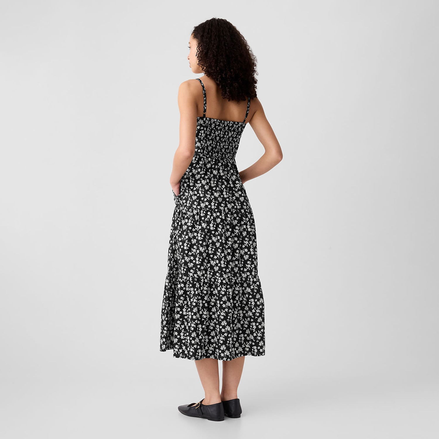 Kjole GAP Dresses Tiered Maxi Dress Black Floral Sort | 888463-00, 1