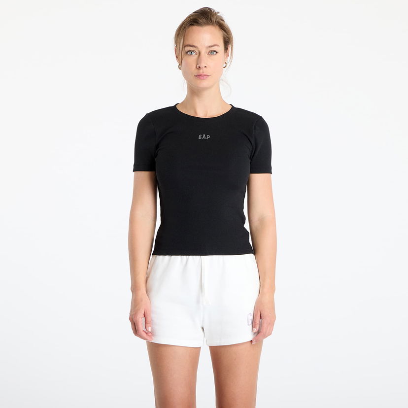 T-shirt GAP Ribbed Short Sleeve T-Shirt Sort | 637782-00