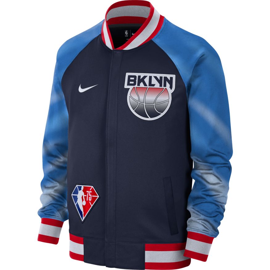 Jakke Nike Dri-FIT Brooklyn Nets Showtime City Edition NBA Jacket Mørkeblå | DB2437-419, 0