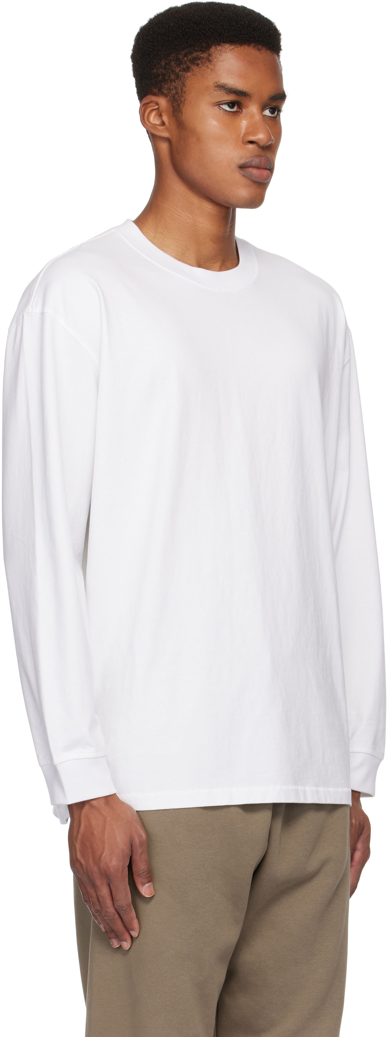 T-shirt SKIMS Heavyweight Cotton Relaxed Long Sleeve T-Shirt Hvid | LS-LST-7893M, 1