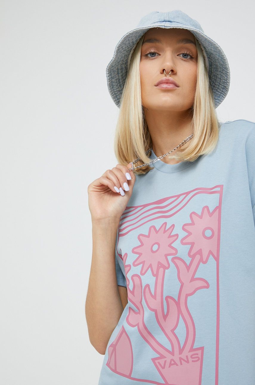 T-shirt Vans Gallup Oversized Tee Blå | VN0A7YUVBD21, 0