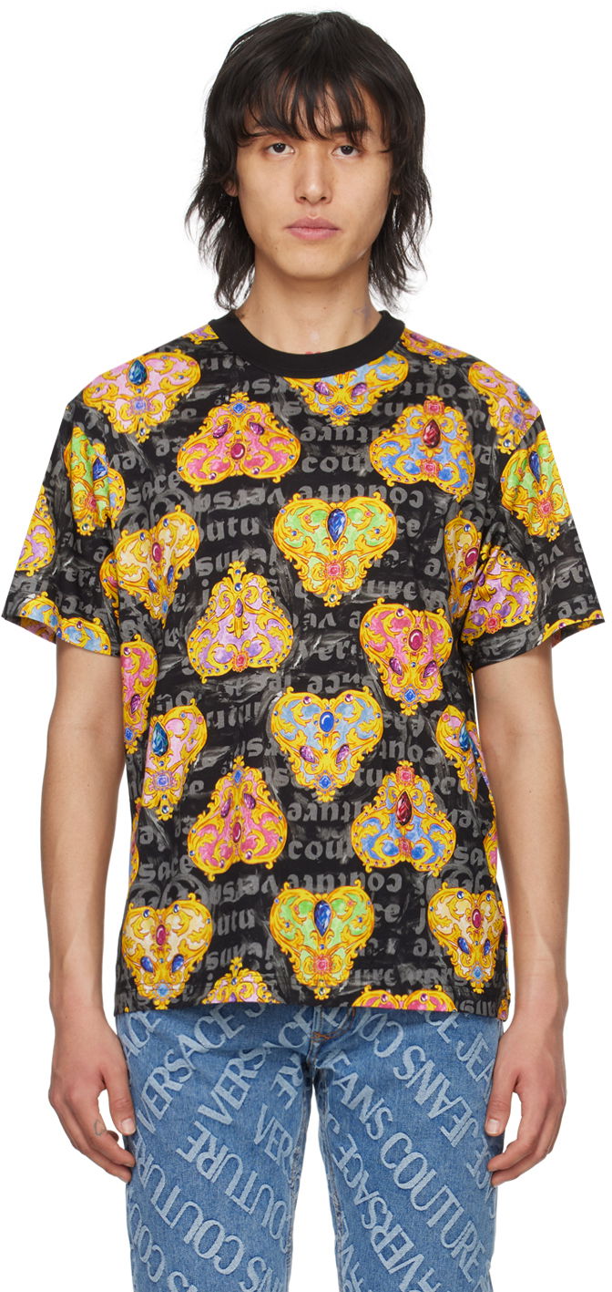 T-shirt Versace Jeans Couture Printed T-Shirt Sort | E76GAH6R0_EJS338