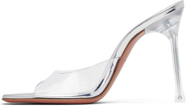 Tilbehør Amina Muaddi Amina Muaddi Alexa Glass 105 Heeled Sandals Metalisk | ALEXA GLASS SLIPPER, 2