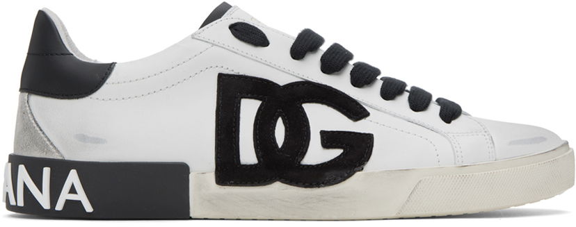 Sneakers og sko Dolce & Gabbana Off-White Portofino Vintage Sneakers Hvid | CS2203AO277