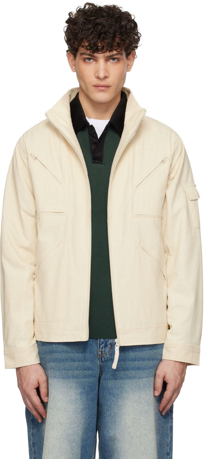 Jakke Dime Zip Jacket Beige | DIMEHO243BON
