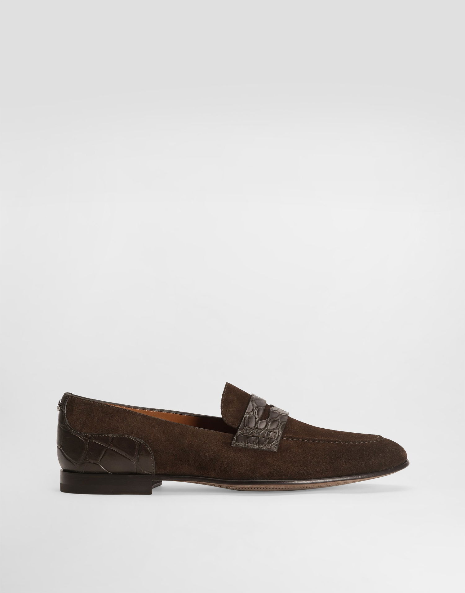 Sneakers og sko Dolce & Gabbana Split Calfskin Alligator Driver Loafers Brun | A50717A2E228M157, 0