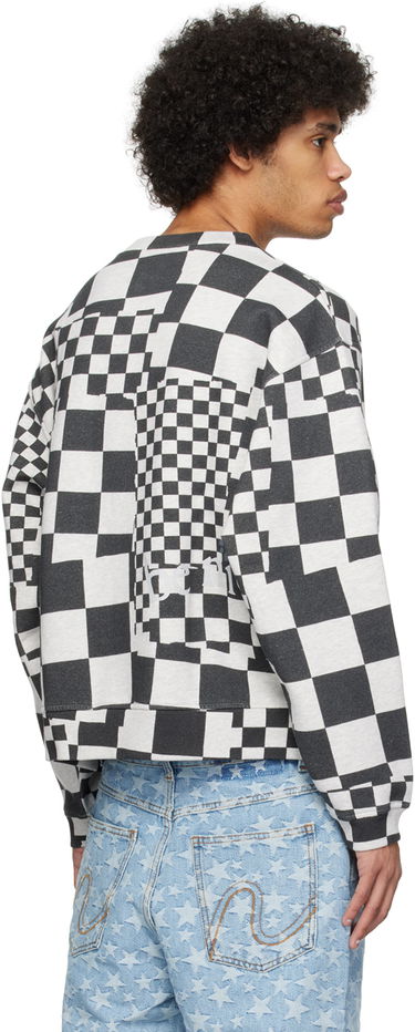 Sweatshirt ERL 'Venice' Checkerboard Print Sweatshirt Grå | ERL08T023, 2