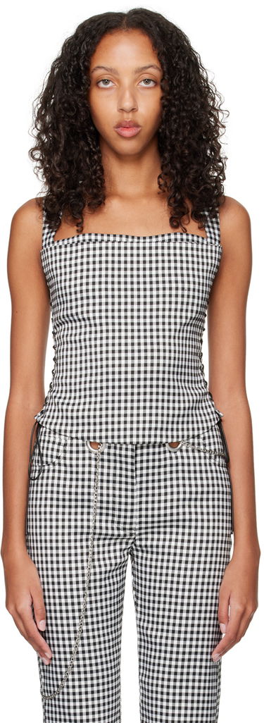 Tanktop Miaou Miaou Vallois Gingham Corset Top Sort | 7061GINOND, 0