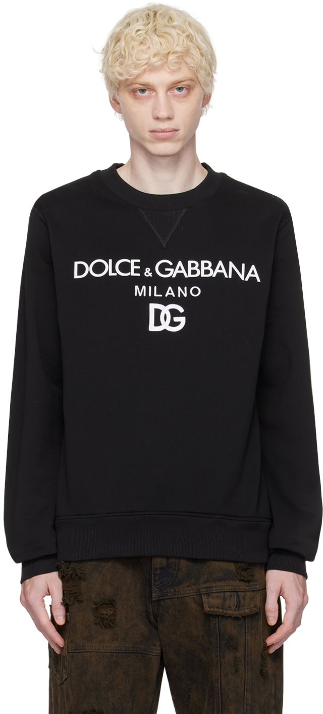 Sweatshirt Dolce & Gabbana Black Embroidered Sweatshirt Sort | G9ACGZFU7DU