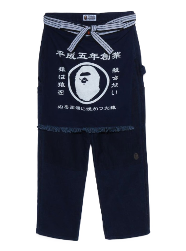 Jeans BAPE Sashiko Painter Apron Pants Mørkeblå | 1I80-152-019