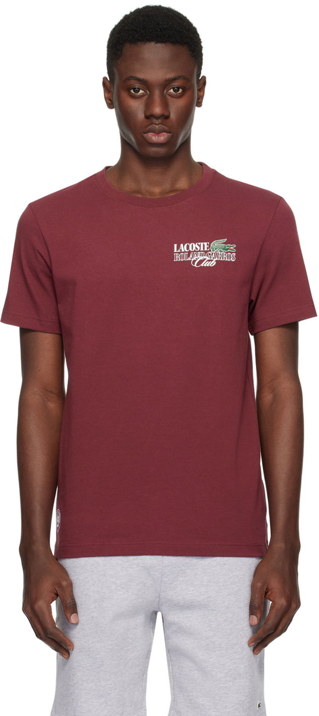T-shirt Lacoste Burgundy Roland Garros Edition T-Shirt Bourgogne | TH7905_IXZ, 0