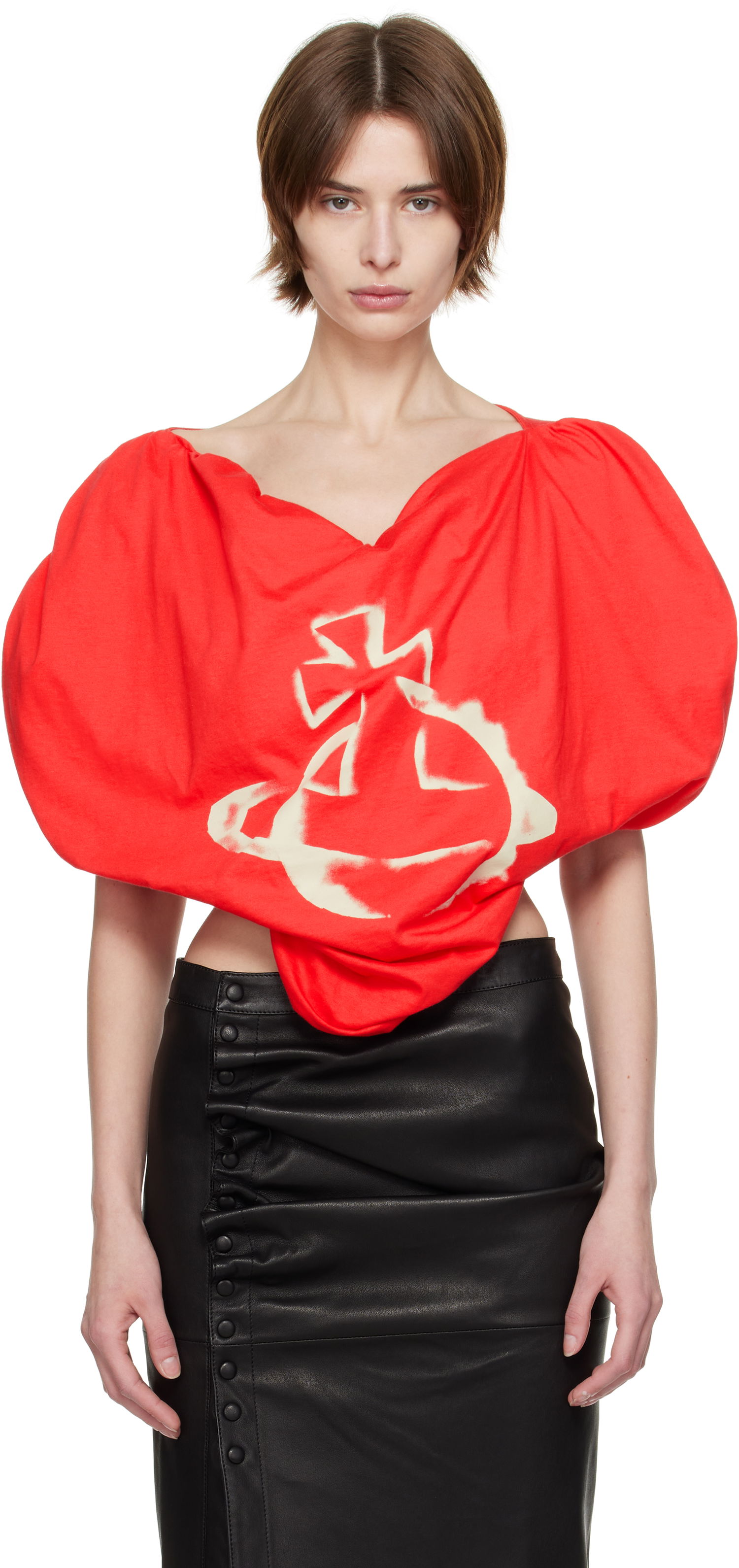 T-shirt Vivienne Westwood Vivienne Westwood Stencil Orb Heart Blouse Rød | 1G01000S-J001M-, 0